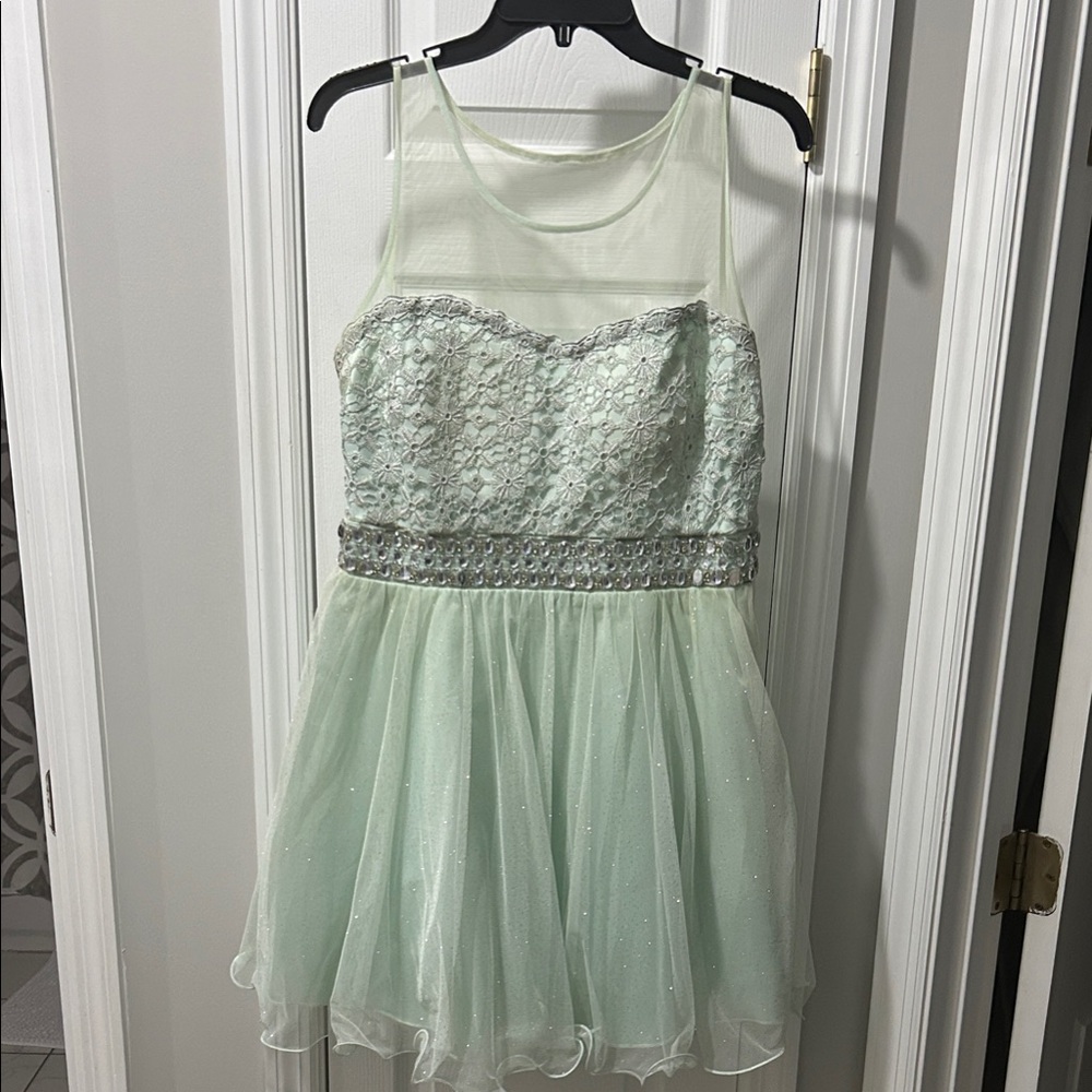 My Michelle Mint Green Lace Dress